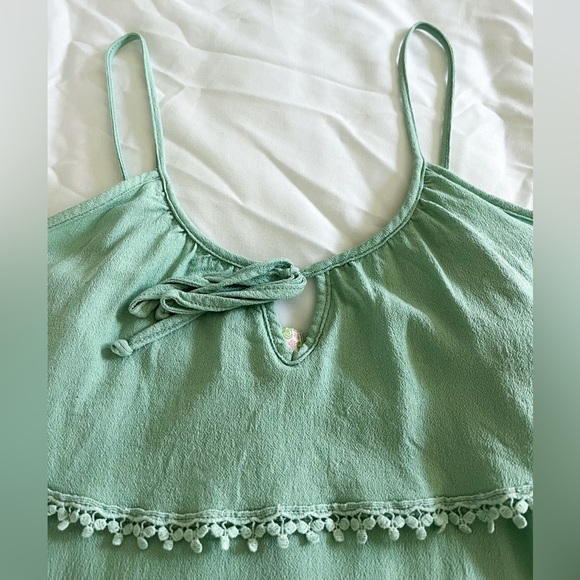 Solemio Green Drop Shoulder Mini Dress Size Small - Picture 9 of 12